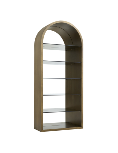 Vitrine doré brossé BOWIC | Mobilier Loft Attitude