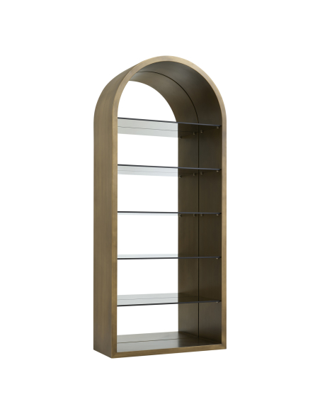 Vitrine geborsteld goud BOWIC | Meubels Loft Attitude