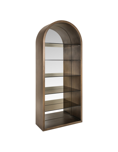 Vitrine doré brossé BOWIC | Mobilier Loft Attitude