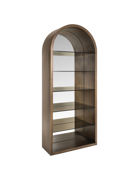 Vitrine doré brossé BOWIC | Mobilier Loft Attitude
