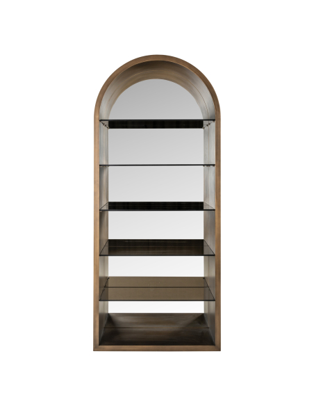 Vitrine doré brossé BOWIC | Mobilier Loft Attitude