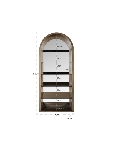 Vitrine doré brossé BOWIC | Mobilier Loft Attitude