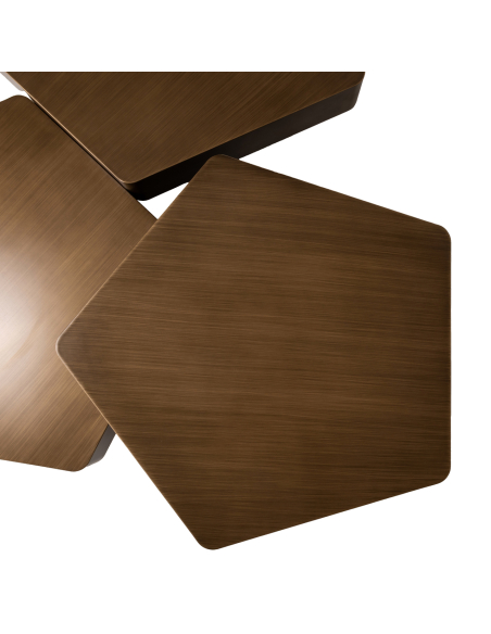 Set aus 3 Couchtischen gebürstet goldfarben HEXA | Loft Attitude