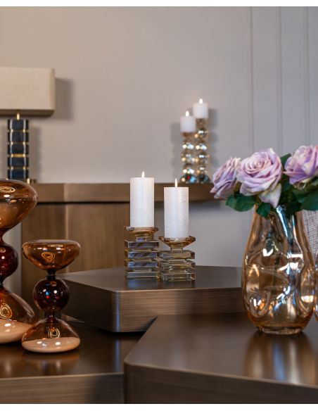 Conjunto de 3 Mesas de Centro dourado escovado HEXA | Loft Attitude
