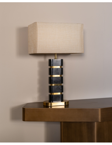 Brushed gold console table HEXA | Furniture Loft Attitude
