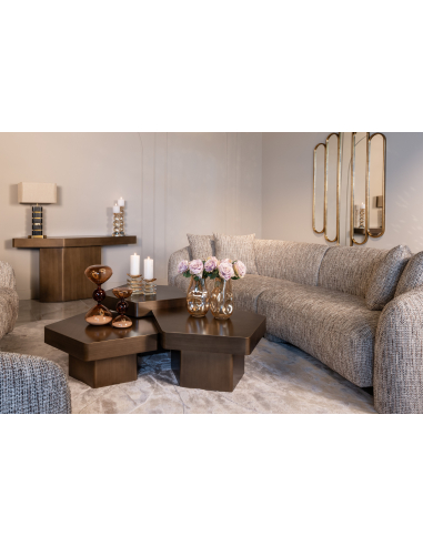 Brushed gold console table HEXA | Furniture Loft Attitude