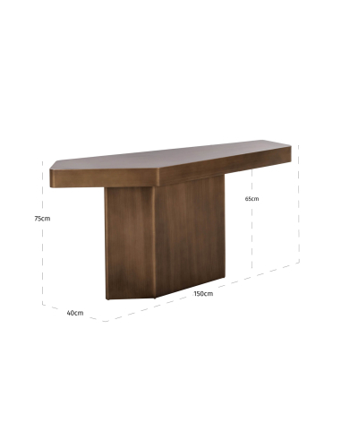 Consola dourada escovada HEXA | Mobiliário Loft Attitude