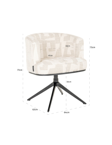 Beige dining chair Graffic CHEYENNE