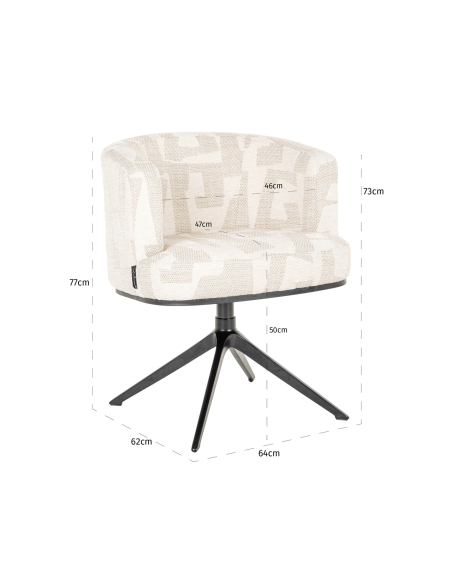 Beige eetkamerstoel Graffic CHEYENNE