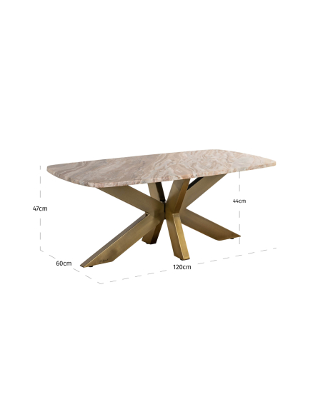 Mesa de centro beige empolvado BOTTEGA | Decoración Loft Attitude