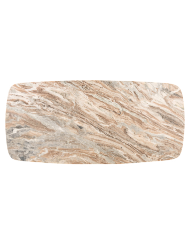Mesa de comedor ovalada danesa beige empolvado 220 BOTTEGA