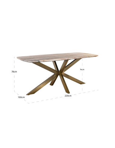 Danish oval powder beige dining table 220 BOTTEGA