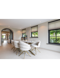 Ovale Deense eettafel in poederbeige 220 BOTTEGA 2