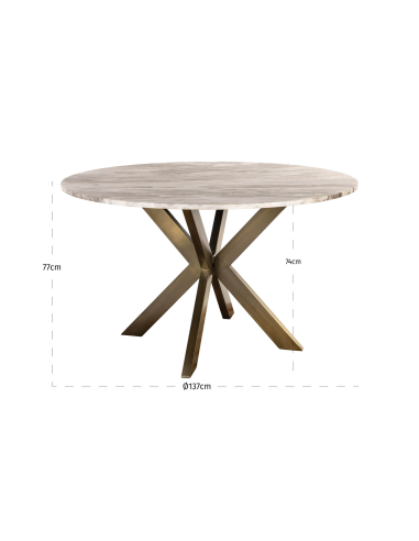Powder beige dining table 140Ø | Loft Attitude