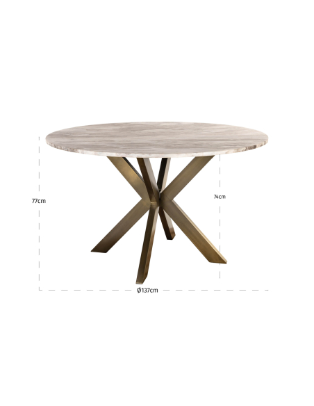 Powder beige dining table 140Ø | Loft Attitude