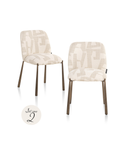 Lot de 2 Chaises de Salle à Manger beige Graffic LANA