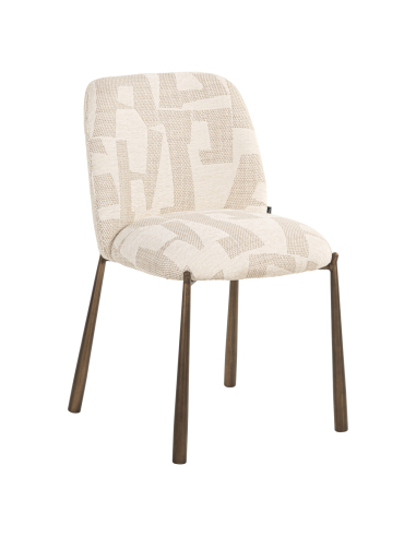 2er-Set Esszimmerstühle beige Graffic LANA