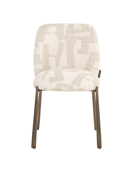2er-Set Esszimmerstühle beige Graffic LANA