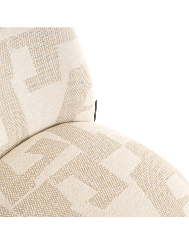 Set of 2 Beige Dining Chairs Graffic LANA