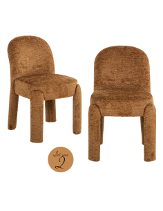 Lot de 2 Chaises de Salle à Manger cognac Fusion BRANDI