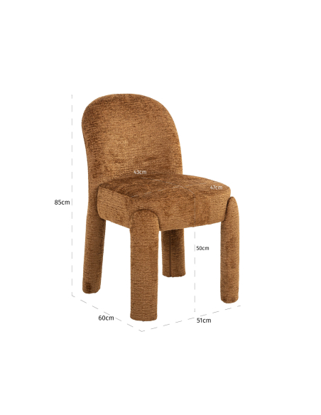 Conjunto de 2 Cadeiras de Sala de Jantar conhaque Fusion BRANDI