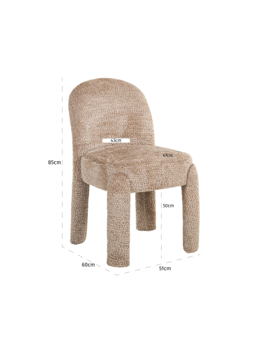 Set di 2 sedie da sala da pranzo beige Lovely BRANDI