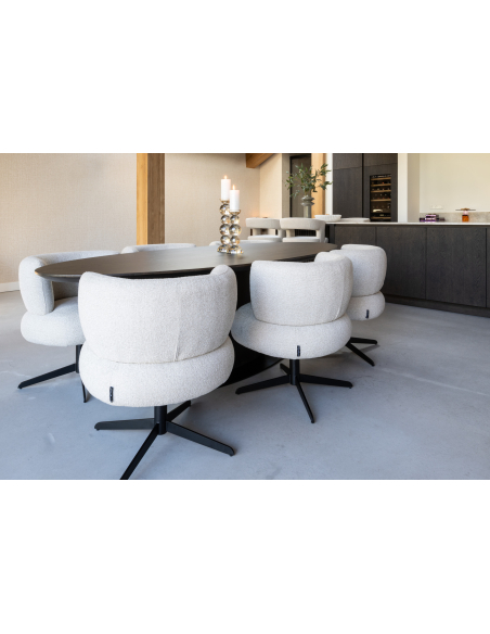 ALEXIS swivel biscuit dining chair