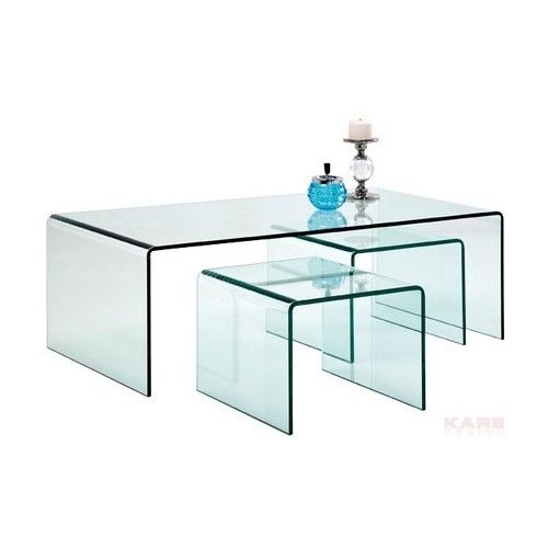 Mesa de café de vidro com mesas extras (3 / set) Kare design - 1