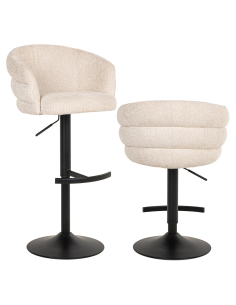 Tabouret de bar beige Niagara pivotant ignifugé NIKKI