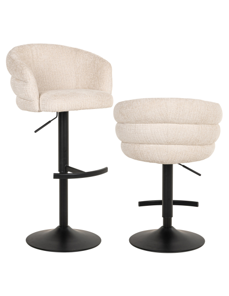 Beige brandveilige draaibare barkruk Niagara NIKKI