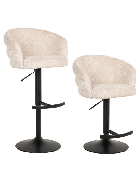 Sgabello da bar beige Niagara girevole ignifugo NIKKI