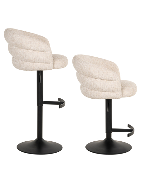 Beige Niagara swivel fire-retardant bar stool NIKKI