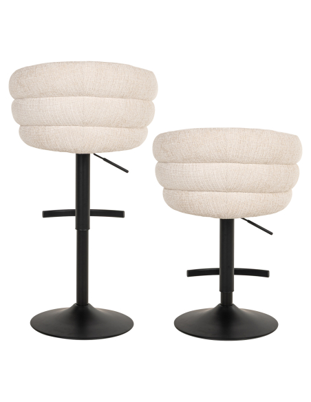 Sgabello da bar beige Niagara girevole ignifugo NIKKI