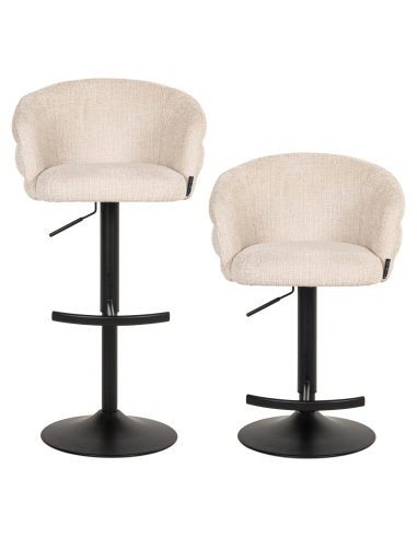 Beige brandveilige draaibare barkruk Niagara NIKKI
