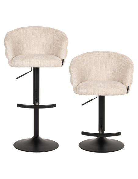 Sgabello da bar beige Niagara girevole ignifugo NIKKI