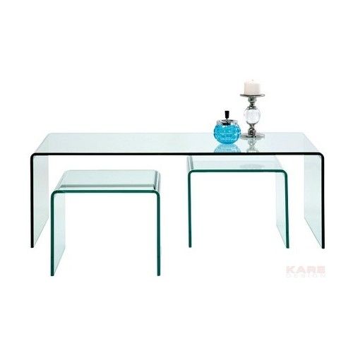Glas Couchtisch mit zusätzlichen Tischen (3 / Set) Kare design - 2