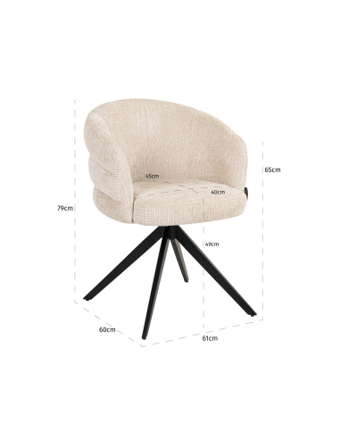 Sedia da sala da pranzo beige Niagara SERENITY