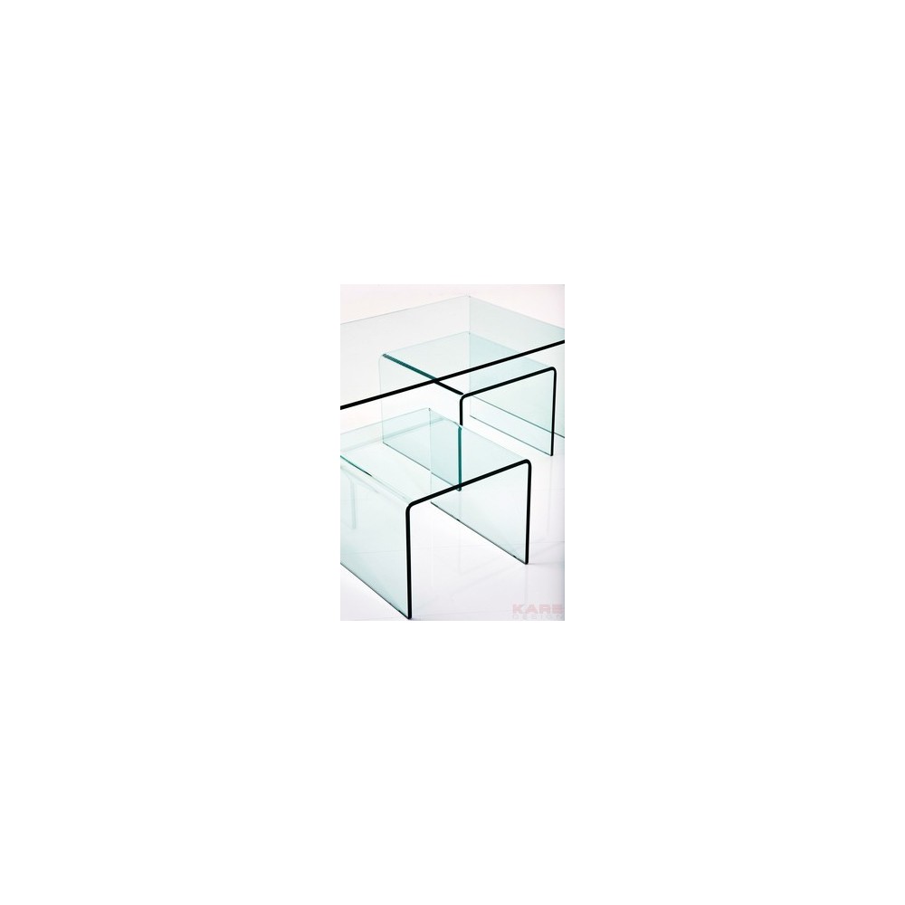 Table basse en verre avec tables d'appoint (3/set) Kare design - 5