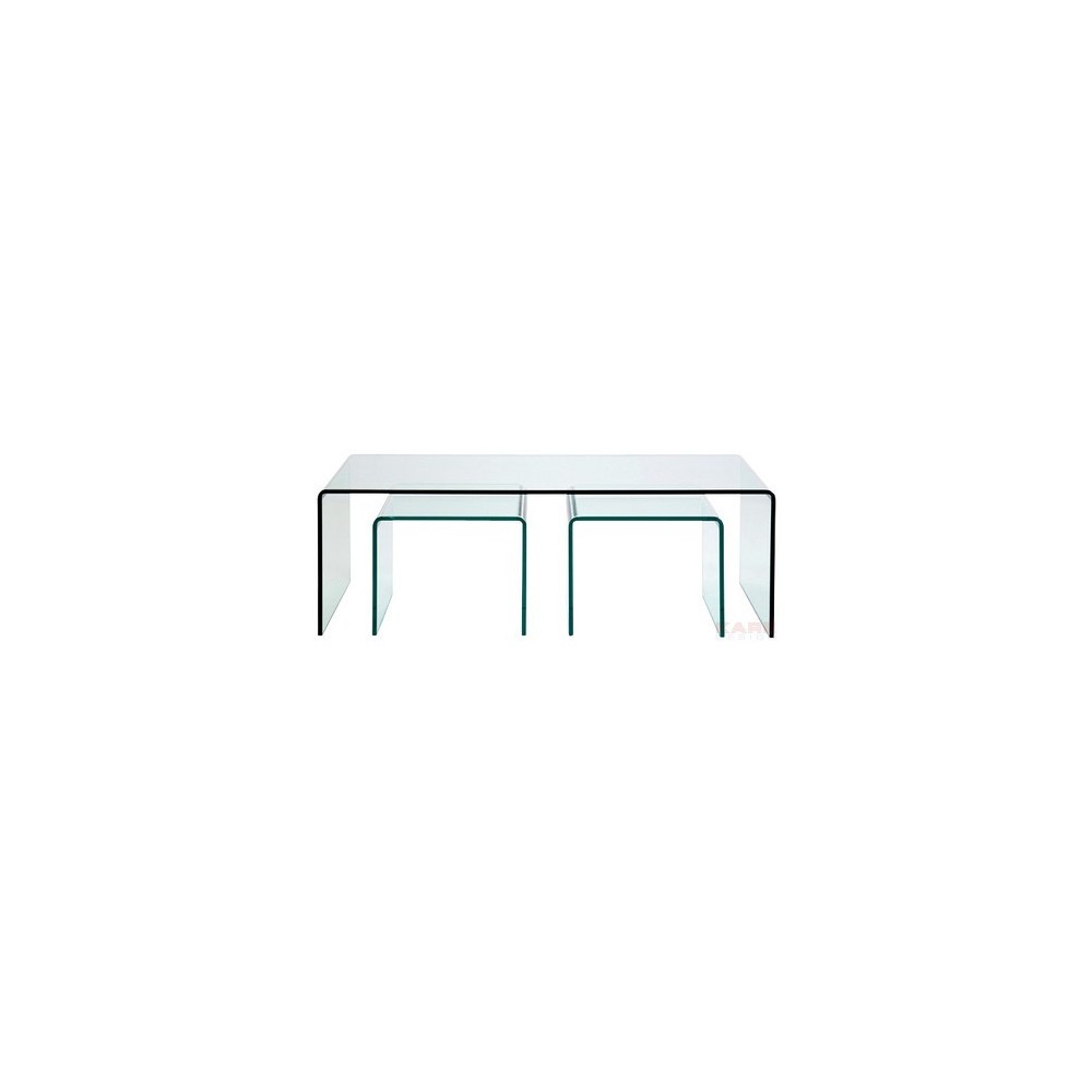 Table basse en verre avec tables d'appoint (3/set) Kare design - 6