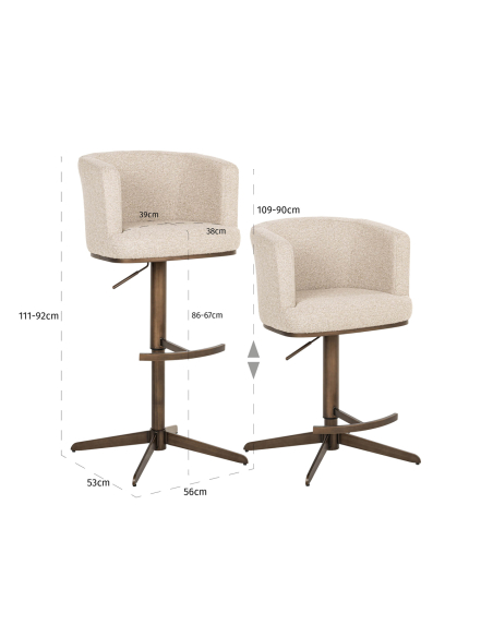 Swivel biscuit bar stool | Loft Attitude