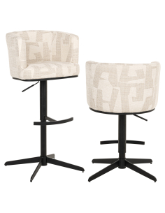 Tabouret de bar beige Graffic pivotant CHEYENNE