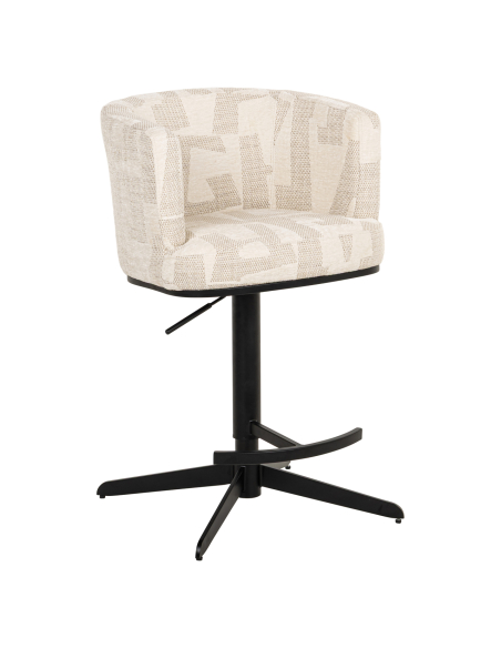 Sgabello da bar beige Graffic girevole CHEYENNE