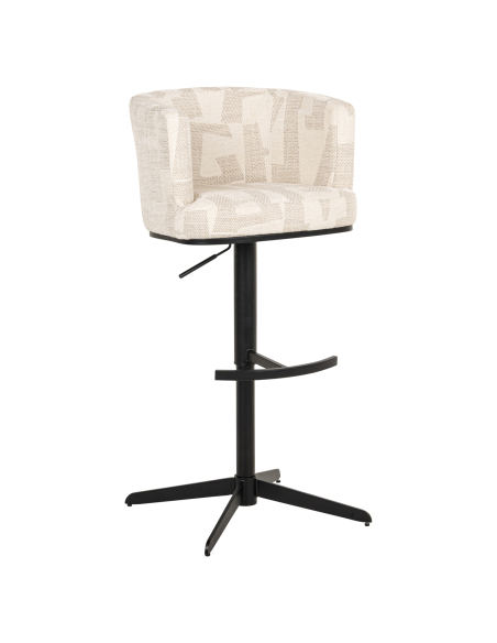 Sgabello da bar beige Graffic girevole CHEYENNE