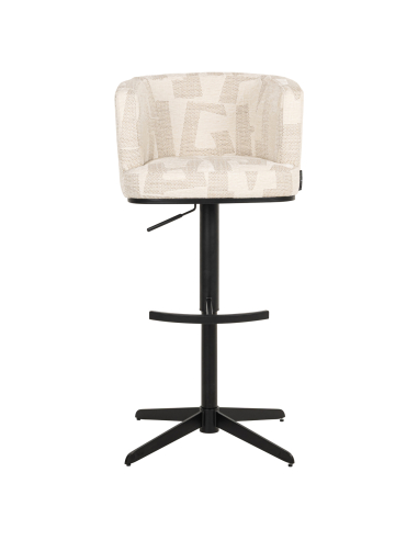 Sgabello da bar beige Graffic girevole CHEYENNE