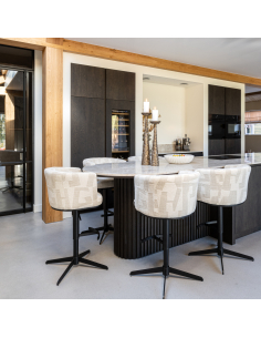 Tabouret de bar beige Graffic pivotant CHEYENNE 2