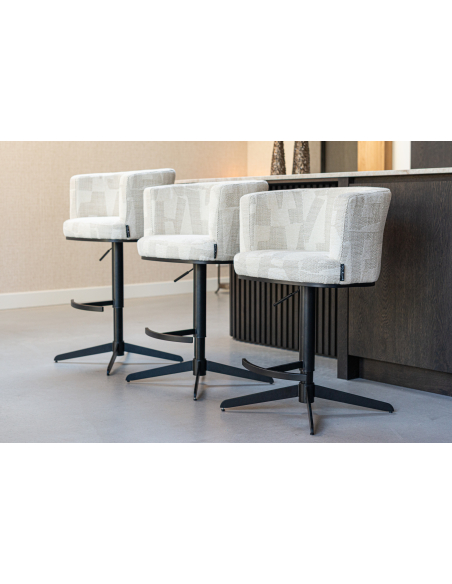 Sgabello da bar beige Graffic girevole CHEYENNE
