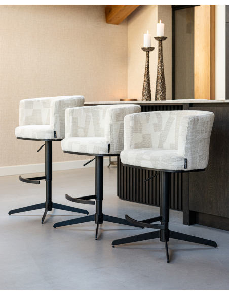 Sgabello da bar beige Graffic girevole CHEYENNE