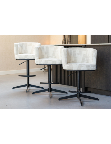 Sgabello da bar beige Graffic girevole CHEYENNE