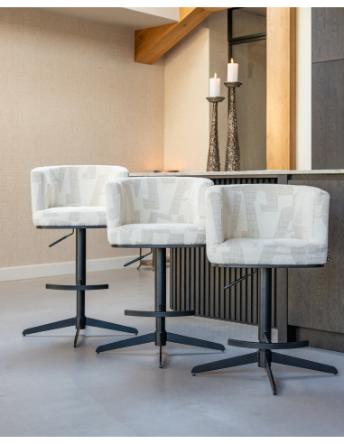Beige swivel bar stool Graffic CHEYENNE