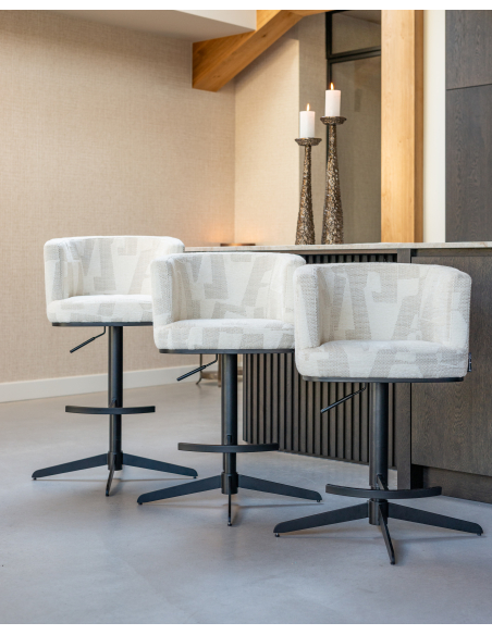 Sgabello da bar beige Graffic girevole CHEYENNE